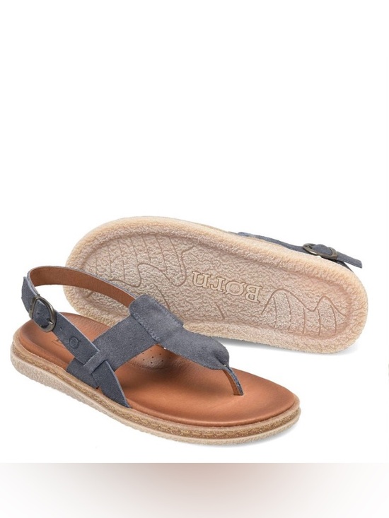 Born Shoes - Born Cammie Dark Jeans Suede Comfort T-Strap Sandals 8 / 39 EUC